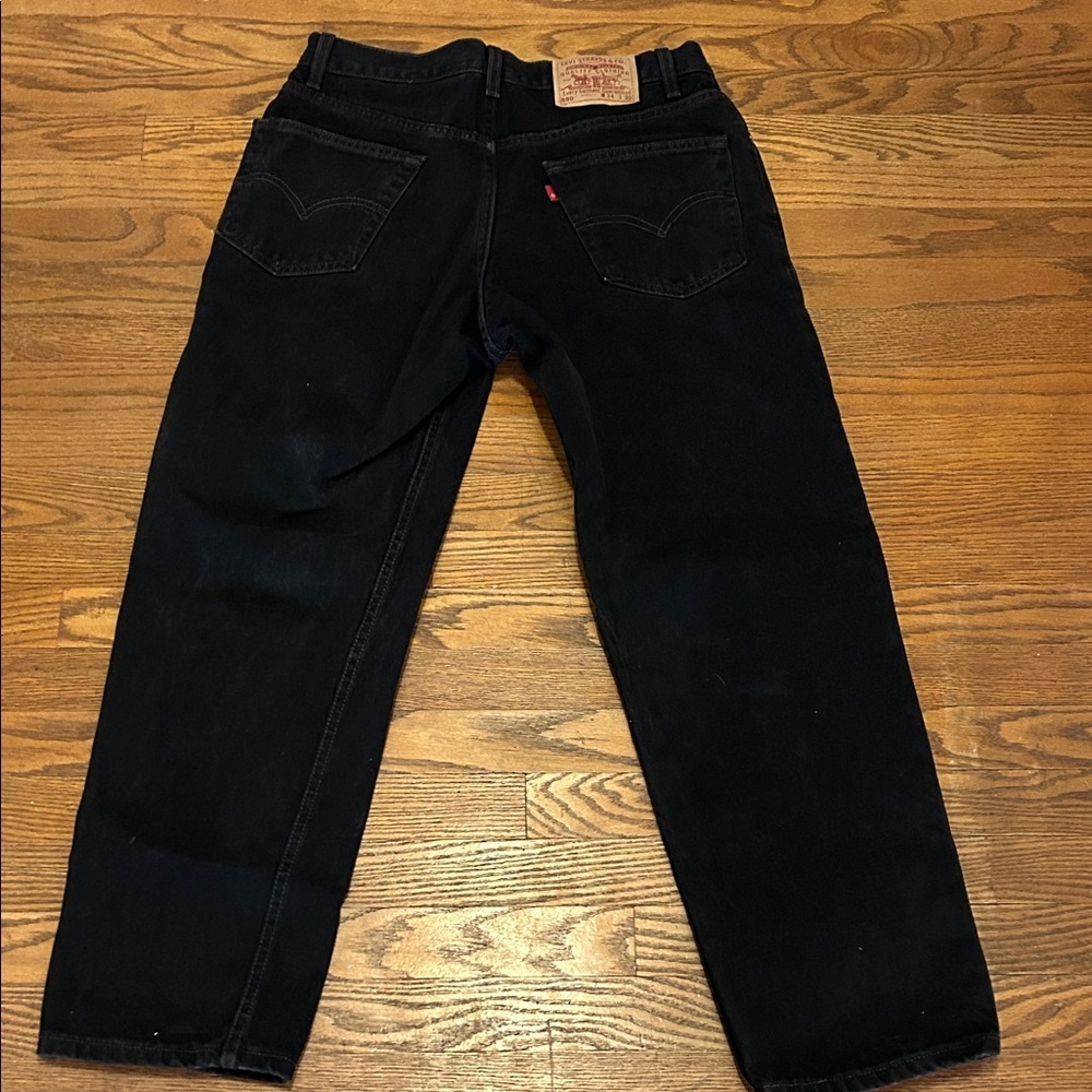 Vintage Levi’s 550 Relaxed Fit Jeans 34x30 Black Blank Tab - Picture 8 of 16